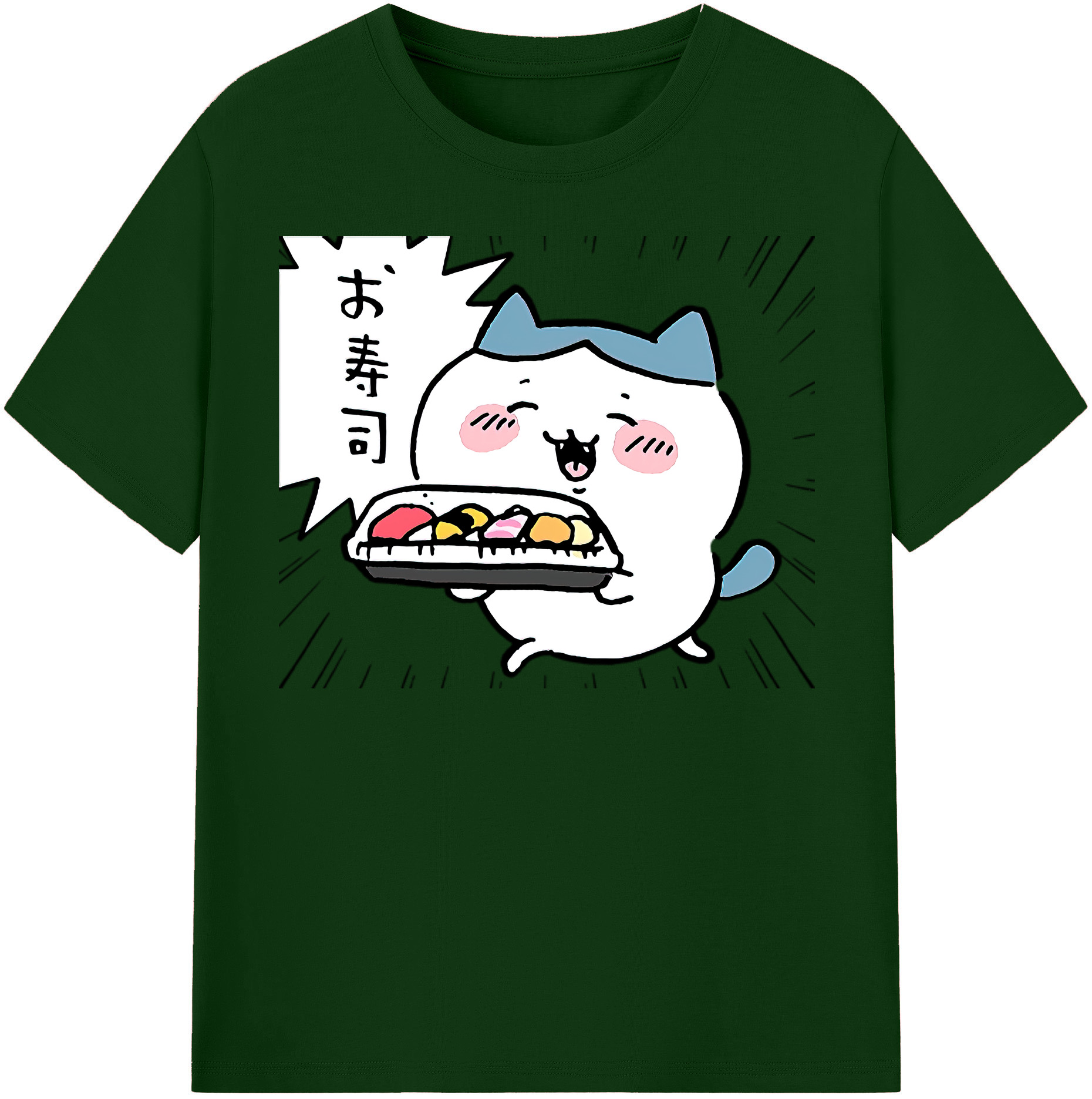（画像用） ちいかわ ハチワレ Chii-kawa hachiware 綿100％半袖Tシャツ（フロントプリント）